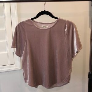 light pink crushed velvet madewell shirt!